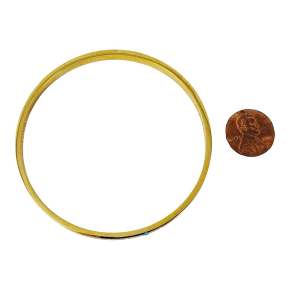 Kate Spade “Hit Your Stride”Gold Blue Purple Brown Enamel Bangle Bracelet 1865 - Picture 4 of 5